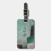 Art Deco Abstrakt in Emerald Green und Mauve Gepäckanhänger (Vorderseite vertikal)