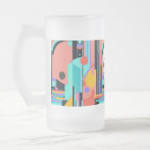 Art Deco Abstrakt Mattglas Bierglas (Links)