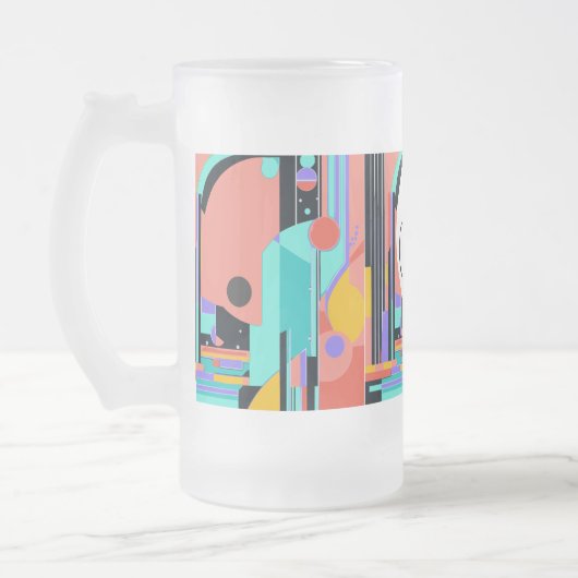 Art Deco Abstrakt Mattglas Bierglas (Links)
