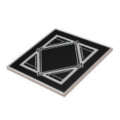 Art Deco Abstrakt Style Black and Silver Tile Fliese (Seite)