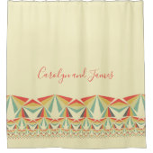 Art Deco Abstrakte Pyramiden, Ihr Name Duschvorhang (Vorderseite)