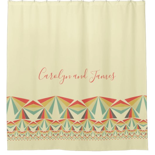Art Deco Abstrakte Pyramiden, Ihr Name Duschvorhang (Vorderseite)