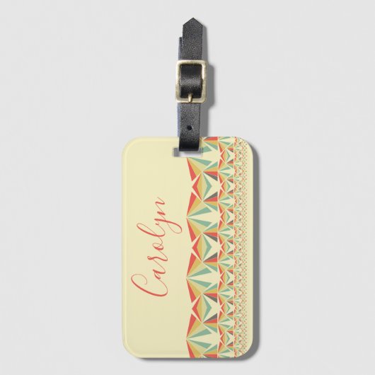 Art Deco Abstrakte Pyramiden, Ihr Name Gepäckanhänger (Vorderseite Vertikal)