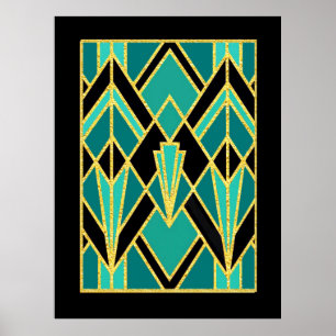 Art Deco Abstraktes Muster Poster