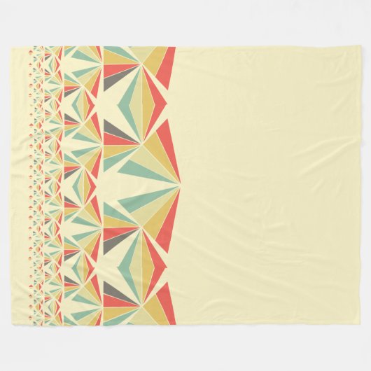 Art Deco Abstraktes Vintages Pyramidenmuster Fleecedecke (Vorderseite (Horizontal))