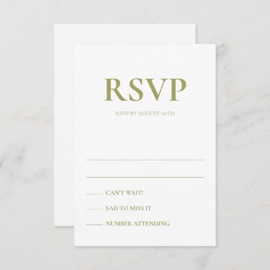 Art Deco Accents Wedding Response Cards Einladung (Vorne/Hinten)