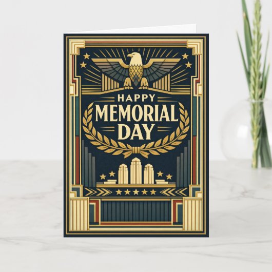 Art Deco Adler Monument Memorial Day Karte (Vorderseite)