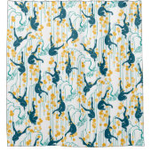 Art-Déco-Affen (Herbst) Duschvorhang (Vorderseite)