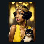 Art Deco, afroamerikanischer Flapper, Gatsby Style Poster<br><div class="desc">Dies ist ein originelles Art-Déco-Kunstwerk,  das von Celtic-Brother Designs erstellt wurde.</div>