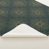 Art Deco Alabere | Forestgrüner Sternenexplosion Sherpadecke (3/4)