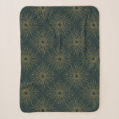 Art Deco Alabere | Forestgrüner Sternenexplosion Sherpadecke (Vorderseite)