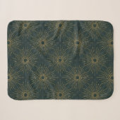 Art Deco Alabere | Forestgrüner Sternenexplosion Sherpadecke (Vorderseite (Horizontal))