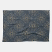 Art Deco Alabere | Midnightblauer Sternenexplosion Geschirrtuch (Horizontal)
