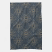 Art Deco Alabere | Midnightblauer Sternenexplosion Geschirrtuch (Vertikal)