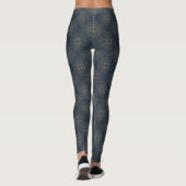 Art Deco Alabere | Midnightblauer Sternenexplosion Leggings (Rückseite)