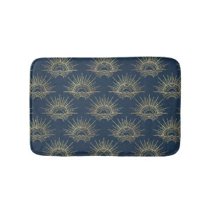 Art Deco Alabere Mitternachtsblaue Kronenbögen Badematte