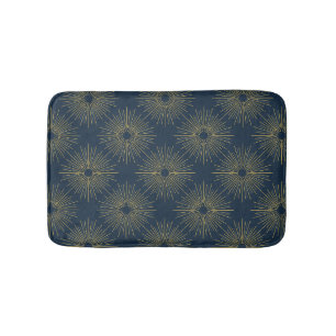 Art Deco Alabere Mitternachtsblaues Medaillon Badematte