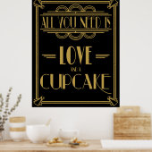 Art Deco Alles was Sie brauchen ist LIEBE und ein Poster (Küche)