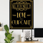 Art Deco Alles was Sie brauchen ist LIEBE und ein Poster (Heimbüro)