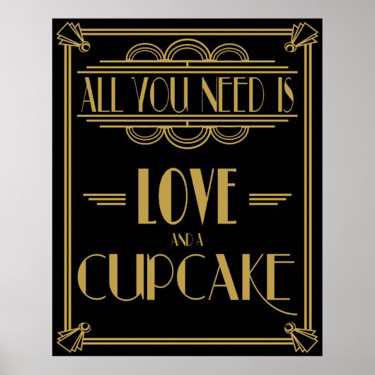 Art Deco Alles was Sie brauchen ist LIEBE und ein Poster (Vorne)