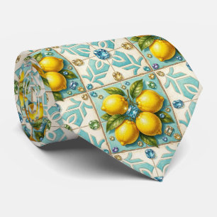 Art Deco Amalfi Zitrone Mediterranean Diamanten Krawatte