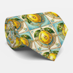 Art Deco Amalfi Zitrone Mediterranean Diamanten Krawatte
