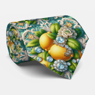 Art Deco Amalfi Zitrone Mediterranean Diamanten Krawatte