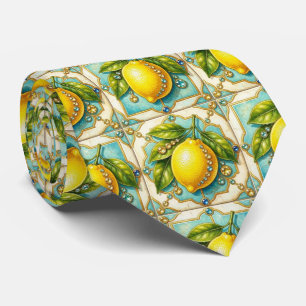 Art Deco Amalfi Zitrone Mediterranean Diamanten Krawatte