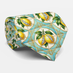 Art Deco Amalfi Zitrone Mediterranean Diamanten Krawatte