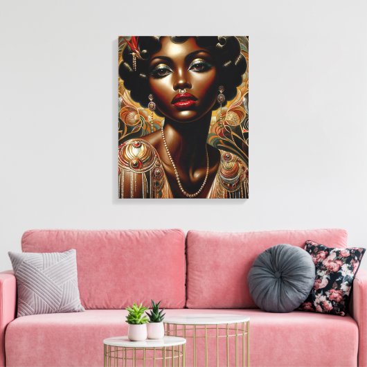 Art Deco American Portrait Leinwanddruck (Insitu (Wohnzimmer))