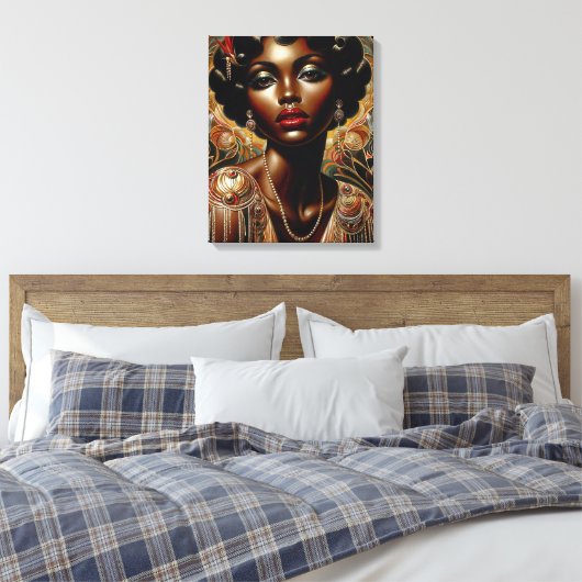 Art Deco American Portrait Leinwanddruck (Insitu (Schlafzimmer))