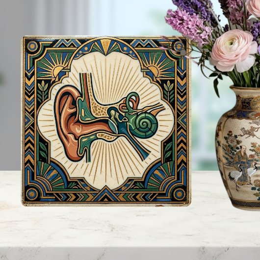 Art Deco Anatomical Ear Laryngology Fliese