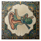 Art Deco Anatomical Ear Laryngology Fliese (Vorderseite)