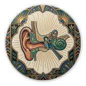 Art Deco Anatomical Ear Laryngology  Keramikknauf (Vorderseite)
