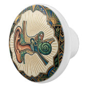 Art Deco Anatomical Ear Laryngology  Keramikknauf (Rechts)