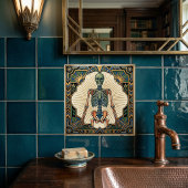 Art Deco Anatomical Human Skeleton Bones Fliese