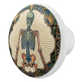 Art Deco Anatomical Human Skeleton Bones Keramikknauf (Rechts)
