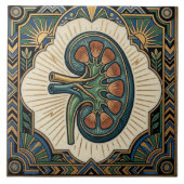 Art Deco Anatomical Kidney Nephrology Fliese (Vorderseite)