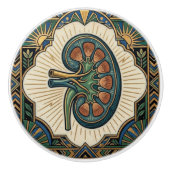 Art Deco Anatomical Kidney Nephrology Keramikknauf (Vorderseite)