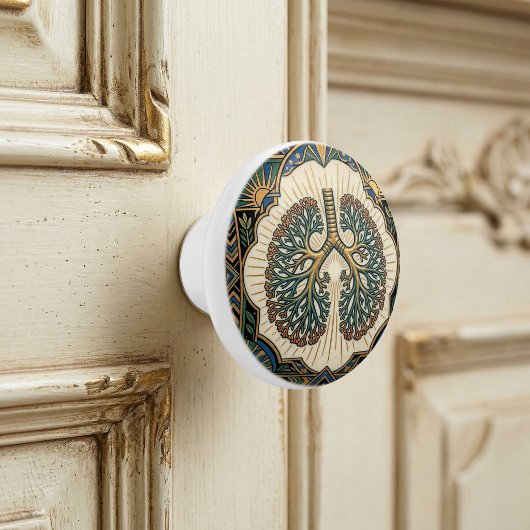 Art Deco Anatomical Lungs Pulmonology Keramikknauf