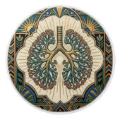 Art Deco Anatomical Lungs Pulmonology Keramikknauf (Vorderseite)