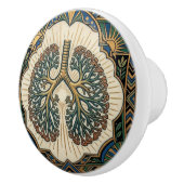 Art Deco Anatomical Lungs Pulmonology Keramikknauf (Rechts)