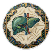 Art Deco Anatomische Leber Keramikknauf (Vorderseite)