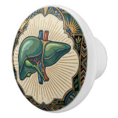 Art Deco Anatomische Leber Keramikknauf (Rechts)