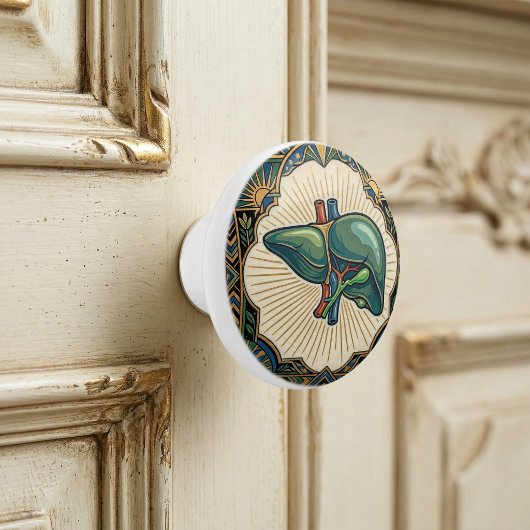Art Deco Anatomische Leber Keramikknauf