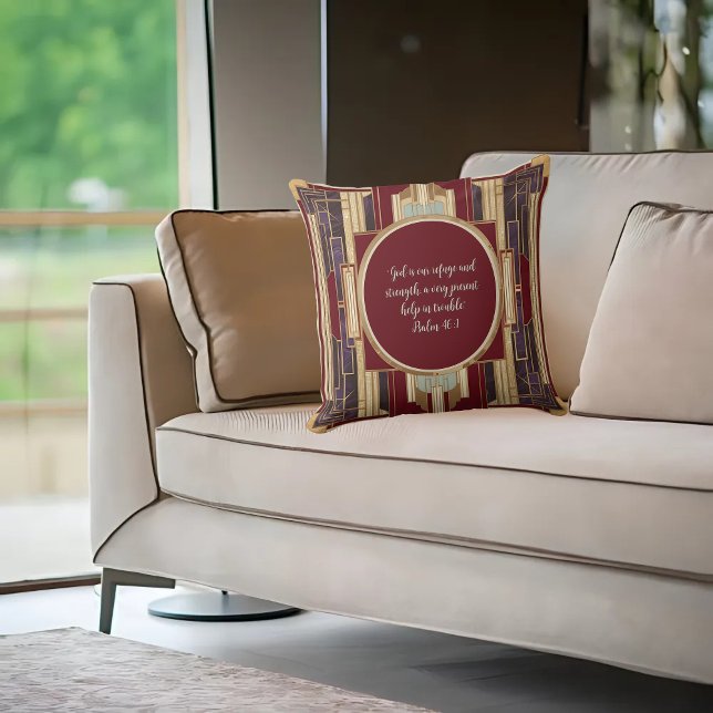 Art Deco Anpassbare Bibel Verse Kissen (Von Creator hochgeladen)