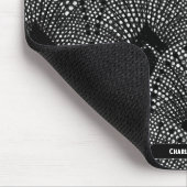 Art Deco Anthrazit Retro Pfauenmuster Mousepad (Ecke)