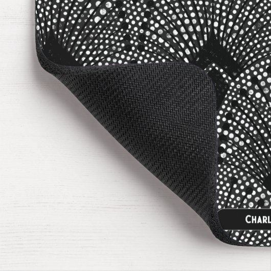 Art Deco Antracite Retro Peacock Muster Mousepad (Ecke)