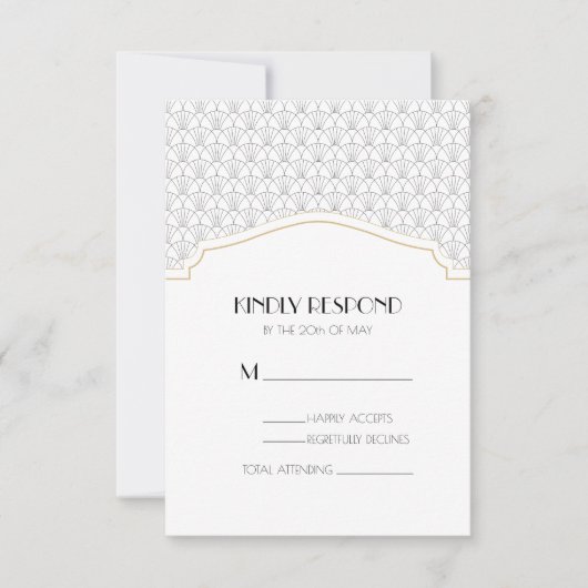 Art Deco-Antwort/UAWG Einsteckkarte Dankeskarte (Vorderseite)