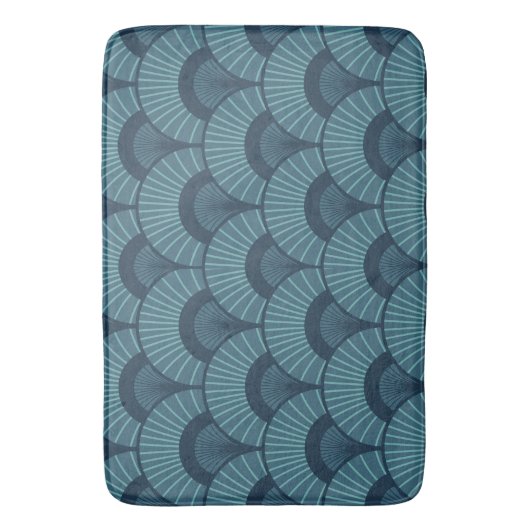 Art Deco Aquamarin Bath Mat Badematte (Vorderseite Vertikal)
